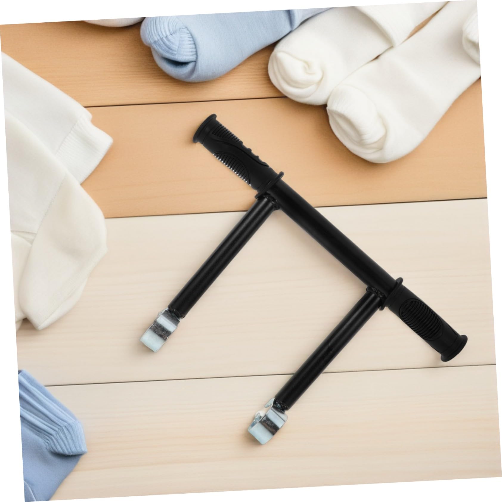 Mipcase Maniglia di Estensione per Passeggino Nero, Acciaio Inox e Plastica | Clip 32mm, Interasse Vite 14mm, Installazione Facile, Presa Ergonomica, Compatibile Uscite e Shopping