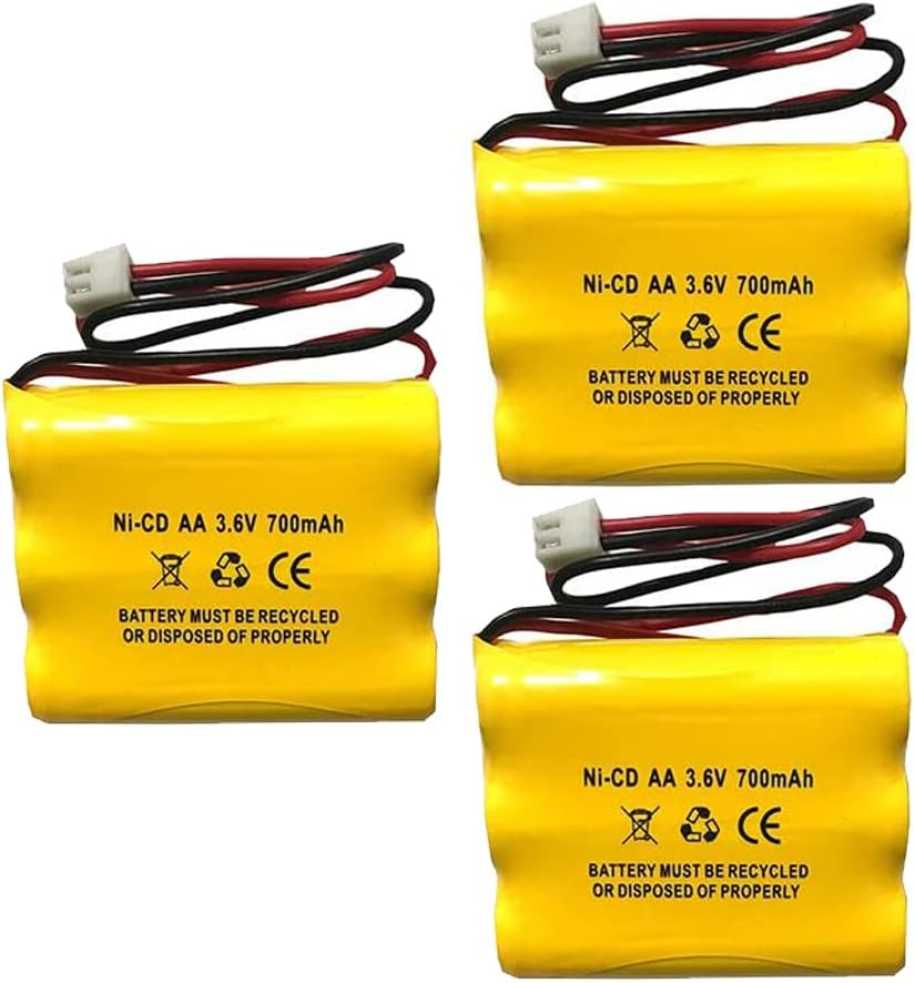 (3 Pack) Lowes 253799 OSA230 LEDR-1 AA900MAH Unitech 6200RP 3.6v 700mah Exit Sign Emergency Light NiCd Battery Replacement