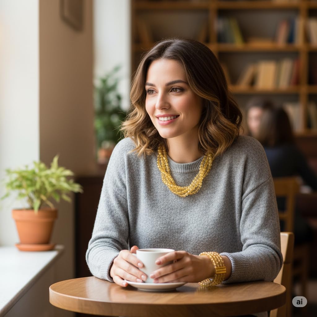 Natural Citrine Beads – 8mm Smooth Polished Round AAAA Grade Gemstone Strand (15 Inch) | Honey Yellow Loose Beads for Jewelry Making, DIY Crafts, Bracelets & Holiday Gift Creations