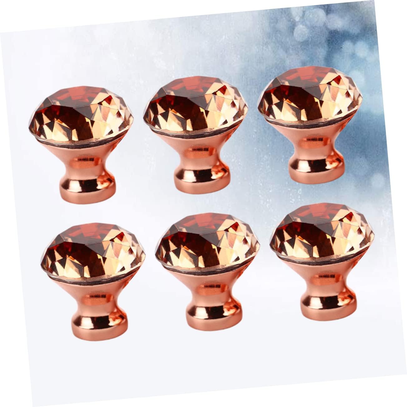 ARTIBETTER Diamond Shape Cabinet Knobs 6Pcs Crystal Drawer Pulls Handles with Screws 1.18In for Kitchen Furniture Replacement