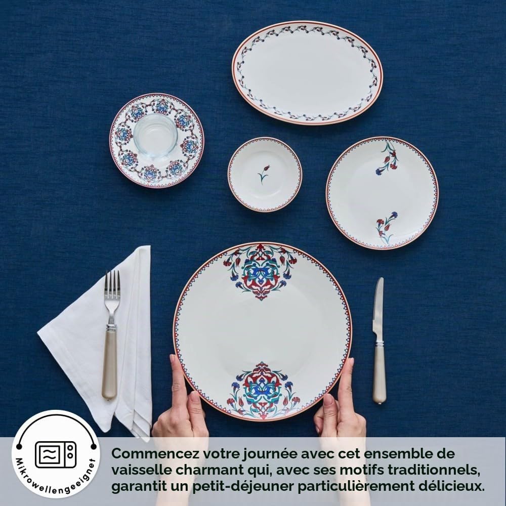 Service Petit-Déjeuner Karaca Nakkaş 26 Pièces pour 6 Personnes – Tradition et Élégance