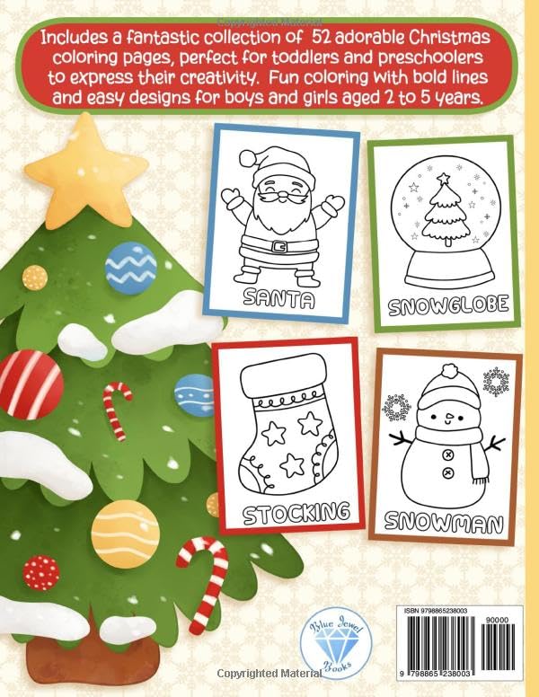 Christmas Coloring Book for Toddlers: Big, Easy and Cute Designs for Kids Ages 1-3 and 2-4 (Christmas Stocking Stuffers and Gifts for Kids) image 3