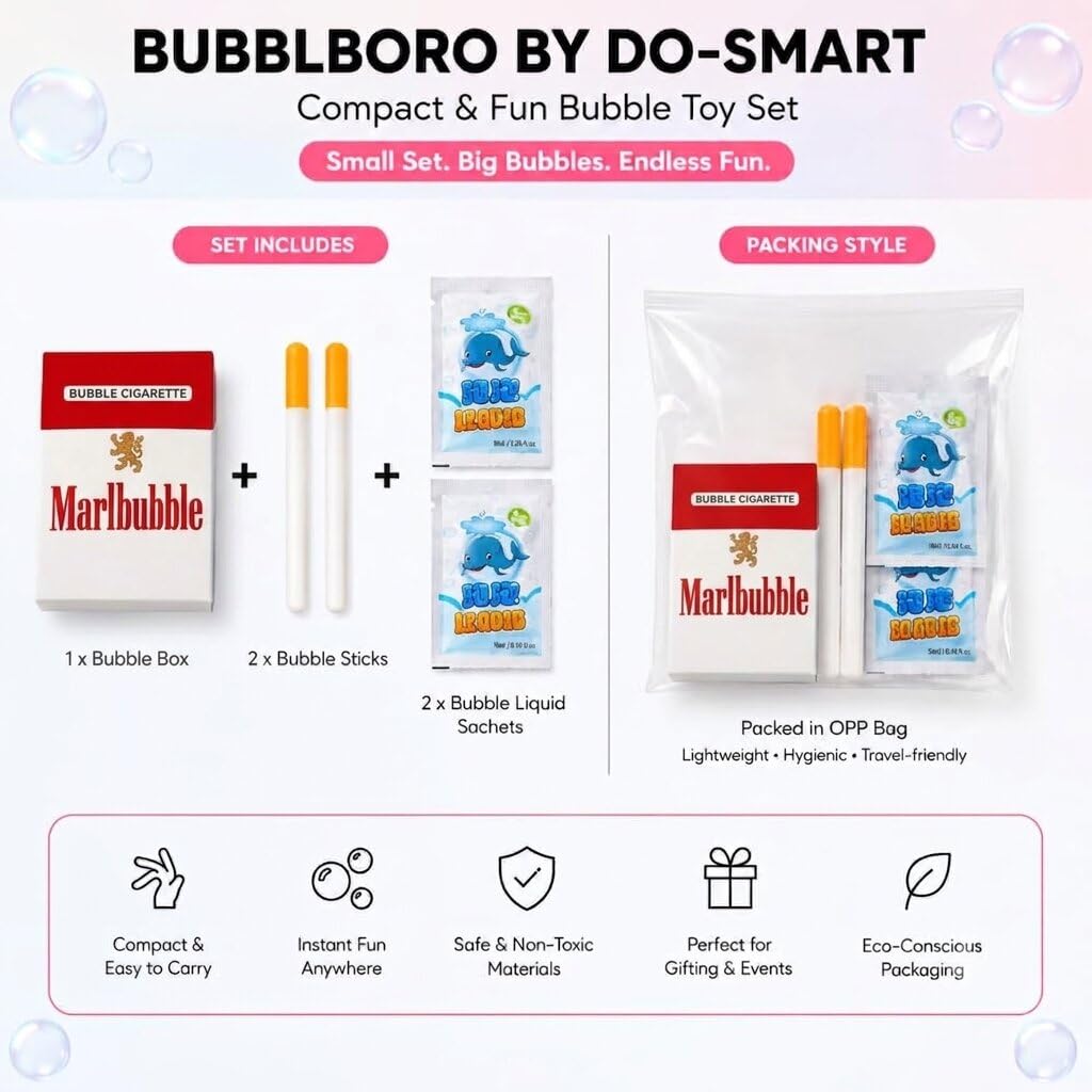 Bubble Cigarette Stress Relief Gift – Mini Bubble Blower Stick Fun Relaxation Gift for Parties & Gifting — Amazon image 5