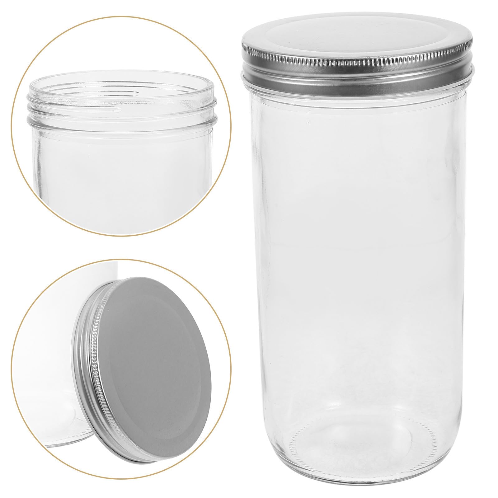 VOSAREA Bocaux en Verre Pots Délicats et Simples avec Couvercle Hermétique Lot de 2 36oz pour Conservation, pour Yaourts et Puddings Cuisine à Domicile