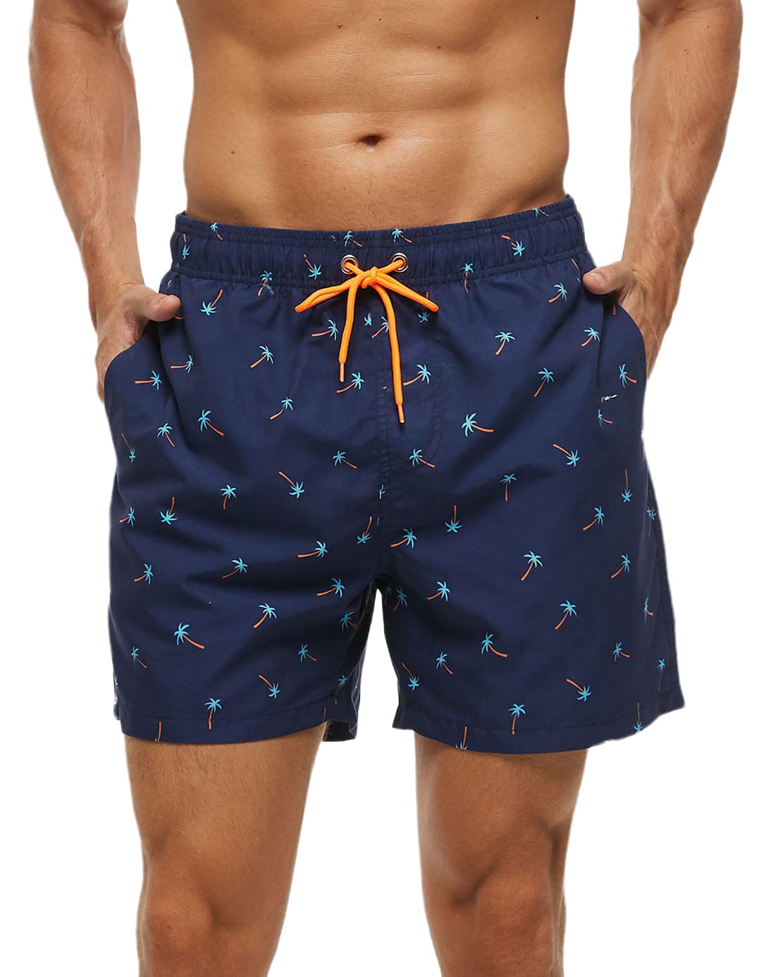 LEZUAN Bañador Hombre Corto con Bolsillo, Bañadores de Playa con Cordón, Bañadores de Natación Hidrófugo, Bañadores de Surf con Forro de Malla, Transpirable&Secado Rápido