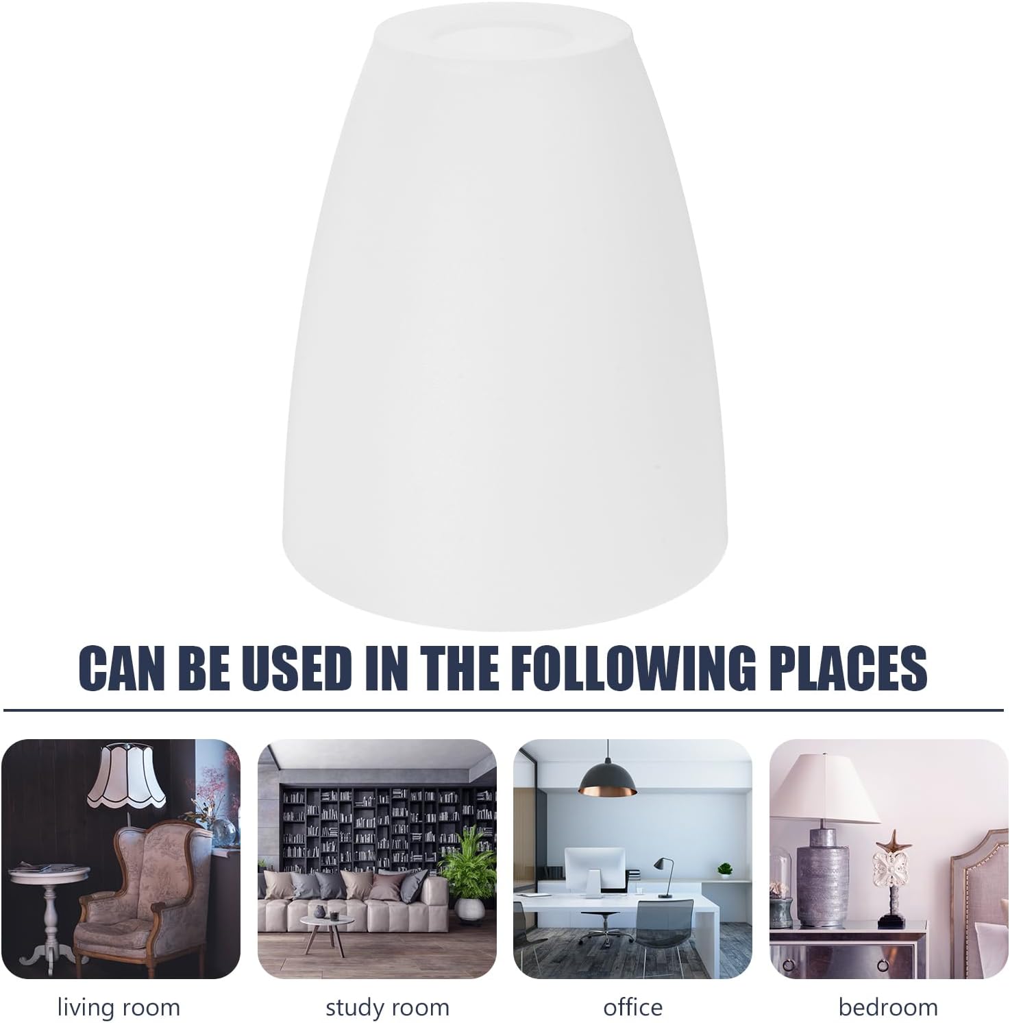 Unomor Plastic Lampshade Flat Mouth Floor Lamp Shade Replacement Decorative Lamp Cover 4.48 Inch for Home Living Room Bedroom Study