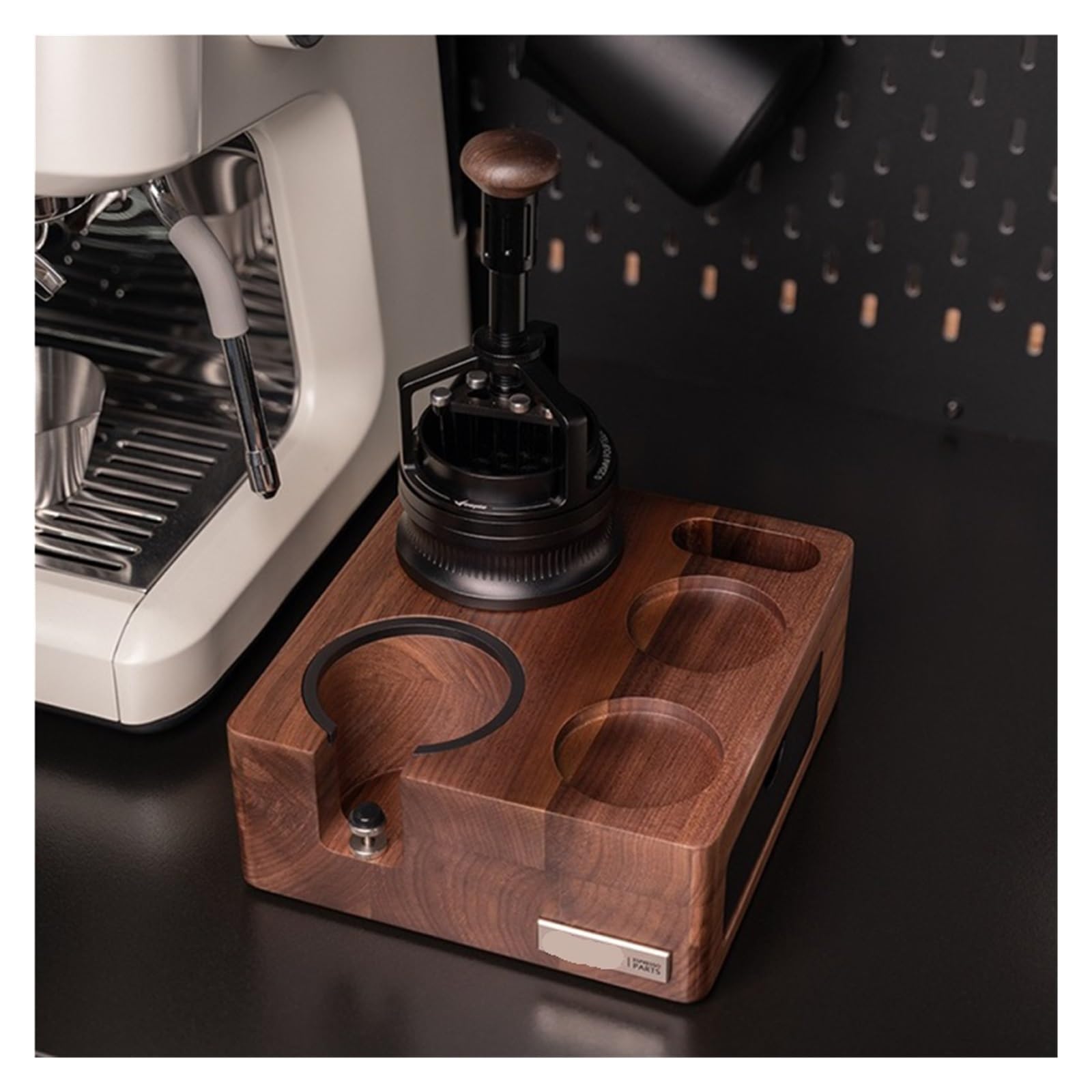 Stazione Di Pigiatura Del Caffè, Compatibile Con Feepie, Dispenser for Polvere Multifunzione In Noce 51-58 Mm Base for Riporre Utensili for Caffè Espresso Parti for Barista(58mm)