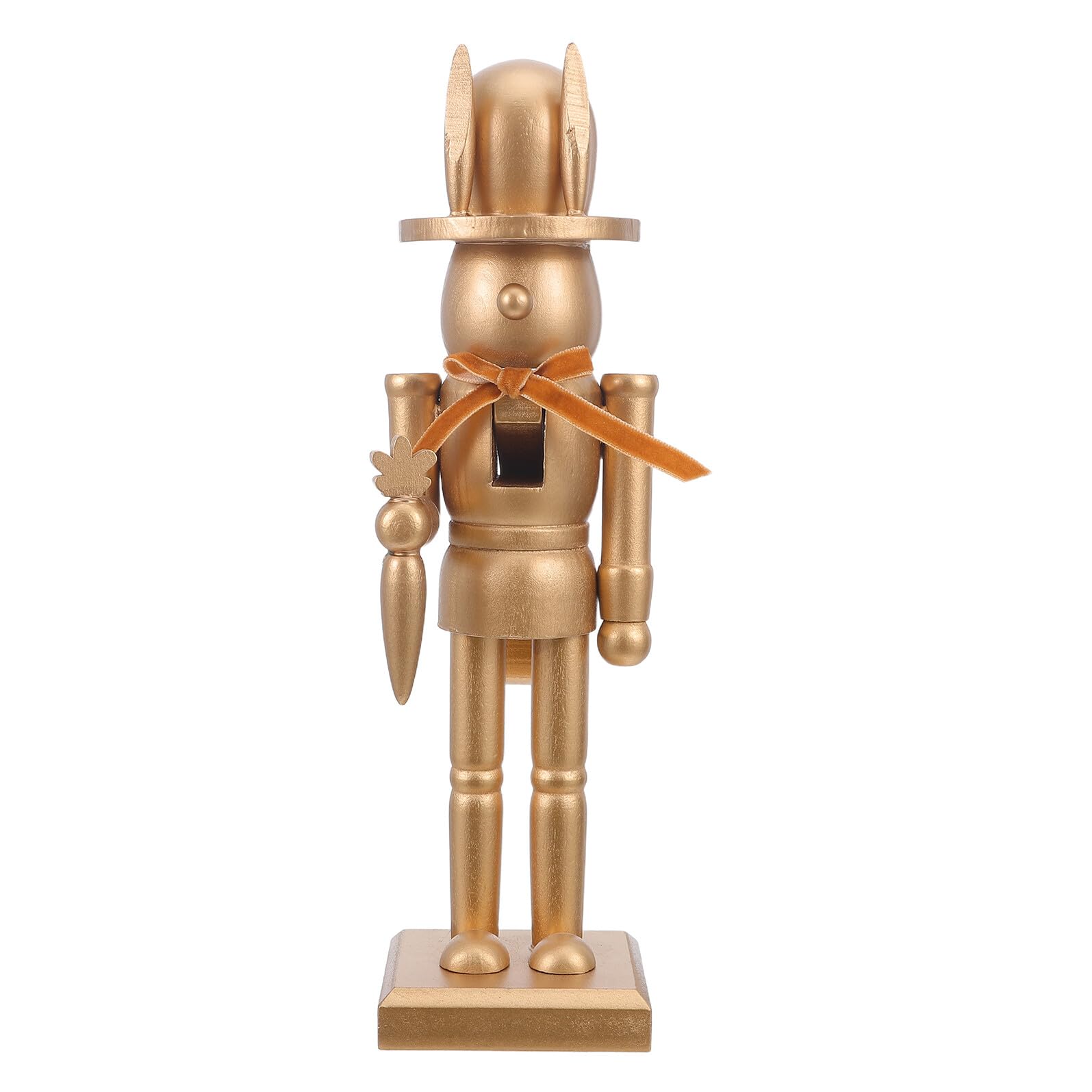 Casse-Noisette Lapin en Bois 26 cm Doré TOYANDONA pour Décoration Table Pâques