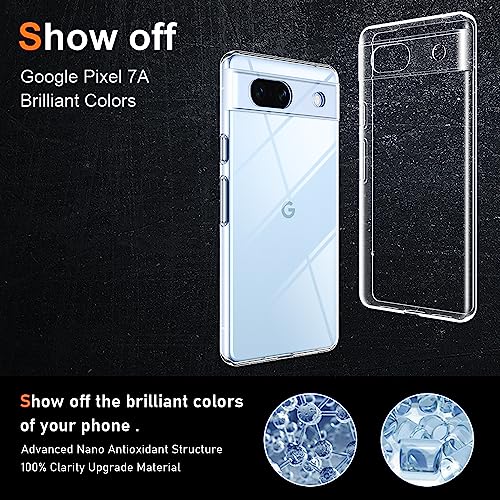 Bokoo Google Pixel 7A Case, Ultra [Slim Thin] Flexible Clear Tpu Phone Case For Pixel 7A Gel Rubber Soft Skin Silicone Protective Case, Anti-Yellowing, Drop Protection,Transparent #TOP5