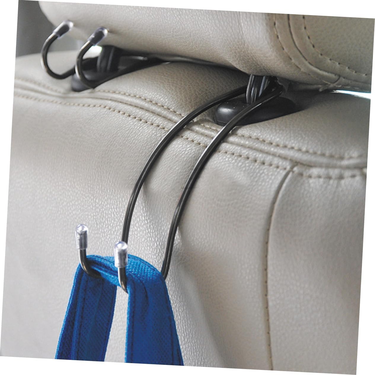 Gatuida 2pcs Car Seat Hooks Multi-Function Concealed Auto Hooks for Creative Storage Prevents Bags from Rolling Black Design for Back Seat Organization image 2