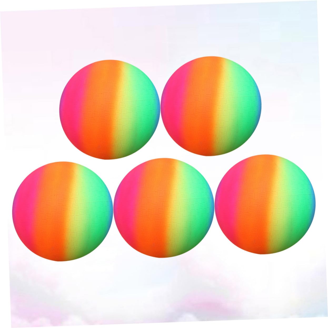 BESPORTBLE Pelota de Arcoíris Gruesa de PVC 22cm, Juego de 5 para Niños