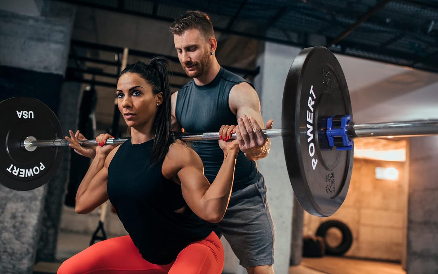 POWERT 2-Inch Barbell Bumper Plates| Olympic Bar Bumpers Plates Pair for Weightlifting Crossfit Training| 2'' Steel Ring Insert-One Pair-5lb/10lb/15lb/25lb/35lb/45lb