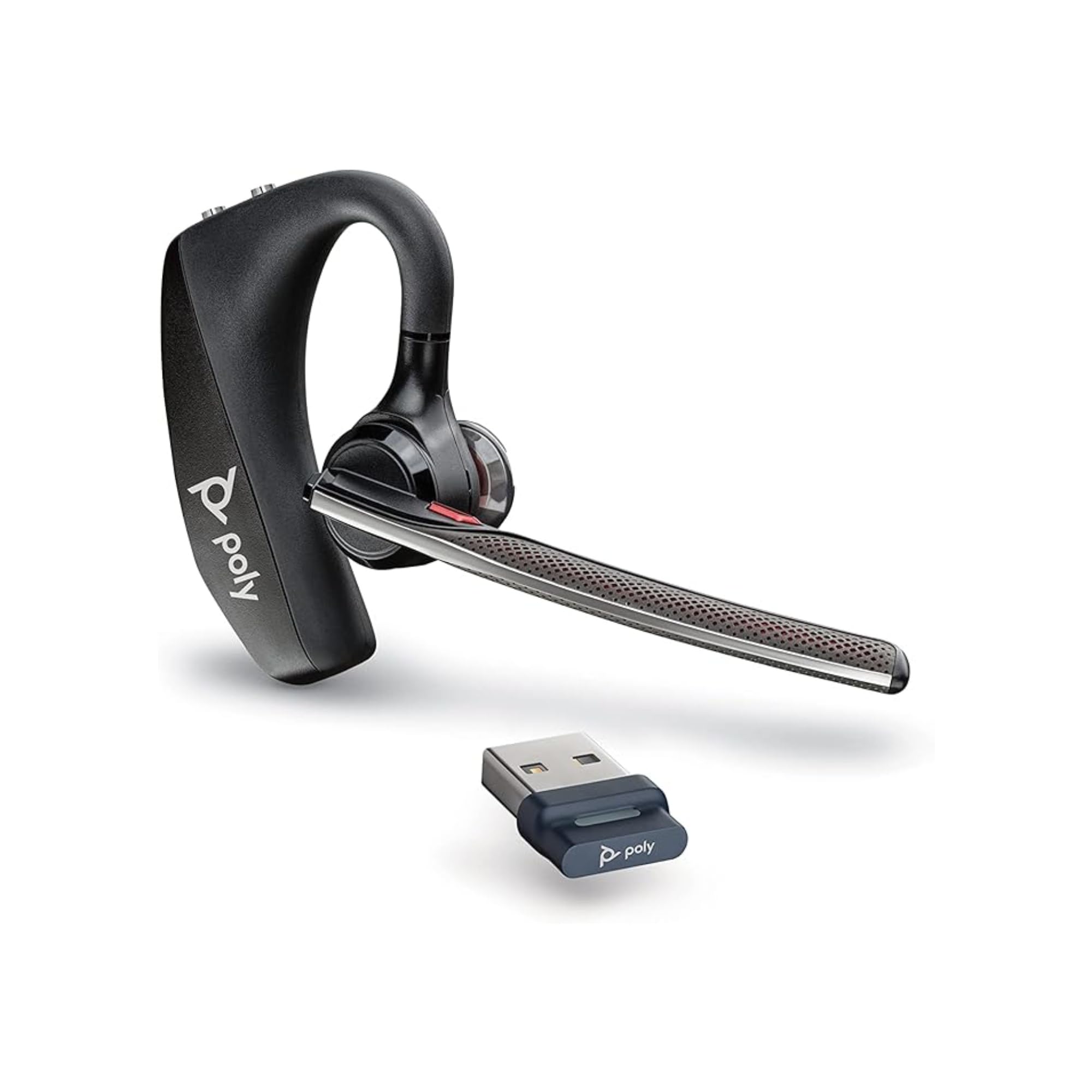Plantronics Voyager 5200UC Wireless Headset & Charging Cradle (Poly), Auricular Bluetooth de un solo oído (mono) con micrófono con cancelación de ruido - se conecta al móvil/mac/PC mediante Bluetooth