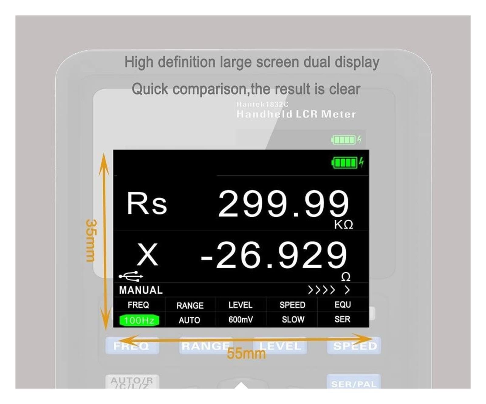 Misuratore LCR Portatile 1833C Con Precisione O 0,3% In Uscita 10 Frequenze Di Prova Tipiche