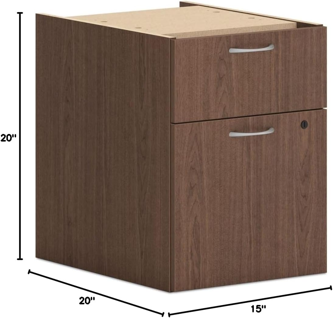 HON HONPLPHBFLE1 15 x 20 x 20 in. Hanging Mod Support Pedestal Desks Sepia Walnut