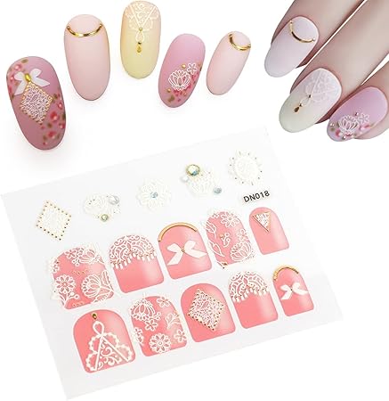 Amazon Co Jp Angalaxy ネイルステッカー 白い レース 花 Diyネイルデカール ネイルデコレーション用 ネイルアート 簡単貼るだけ トップデザイナー 設計 かわいいネイルシール 手用 人気おしゃれ 上級 ネイルアクセサリー 無毒無害 レディースプレゼント マニキュア