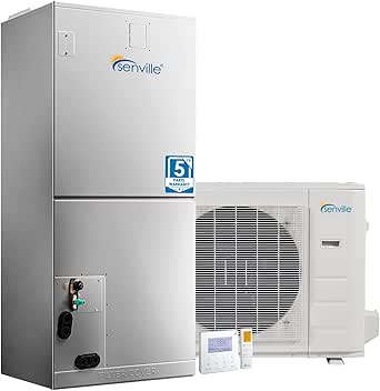 Senville 2 Ton Central Air Conditioner Heat Pump Split System, 24,000 BTU, Inverter, Variable Speed, 5KW AUX, 208/230V