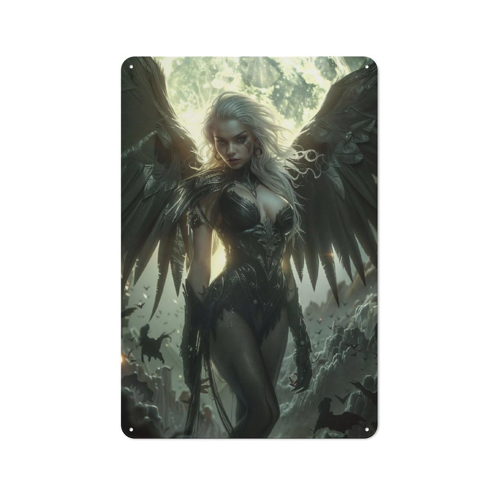 Junmoney Enchanting Succubus 30X20cm Retro Metal Sign With For Café Or Restaurant, For Collectors Decorating Cafés And Restaurants