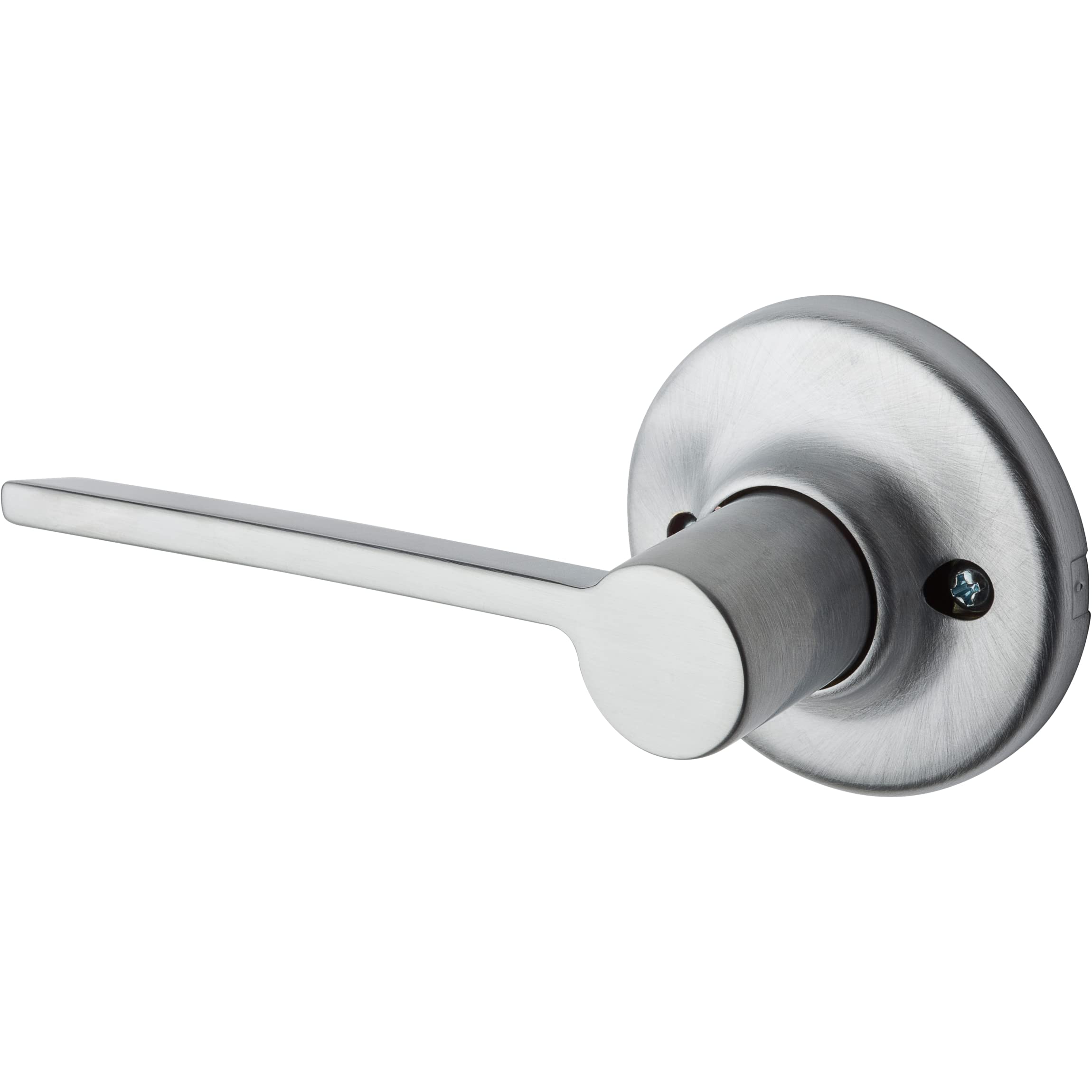 Kwikset Ladera Door Lever Right Handed Half Dummy Door Handle, Round Rose in Satin Nickel, Dummy Right Handed