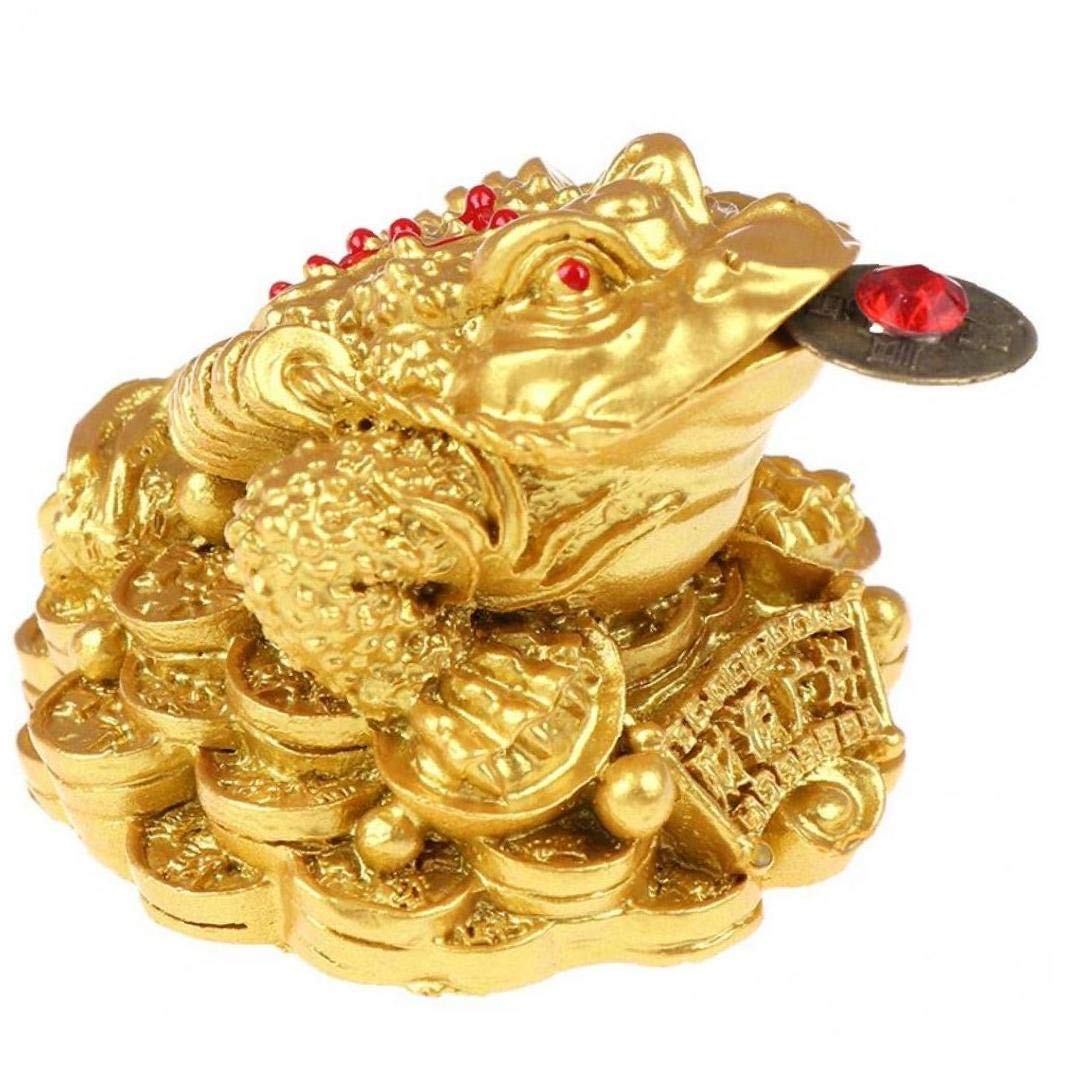 Froiny Golden,Gold Lucky Money Frog, Feng Shui Coin Chinese Charm For Prosperity Home Decoration Gift
