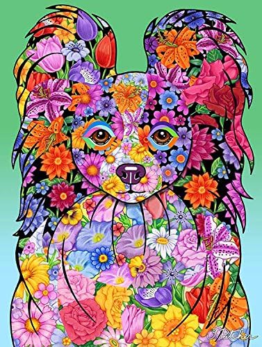 Best of Breed Papillon Flowers Design House Flag