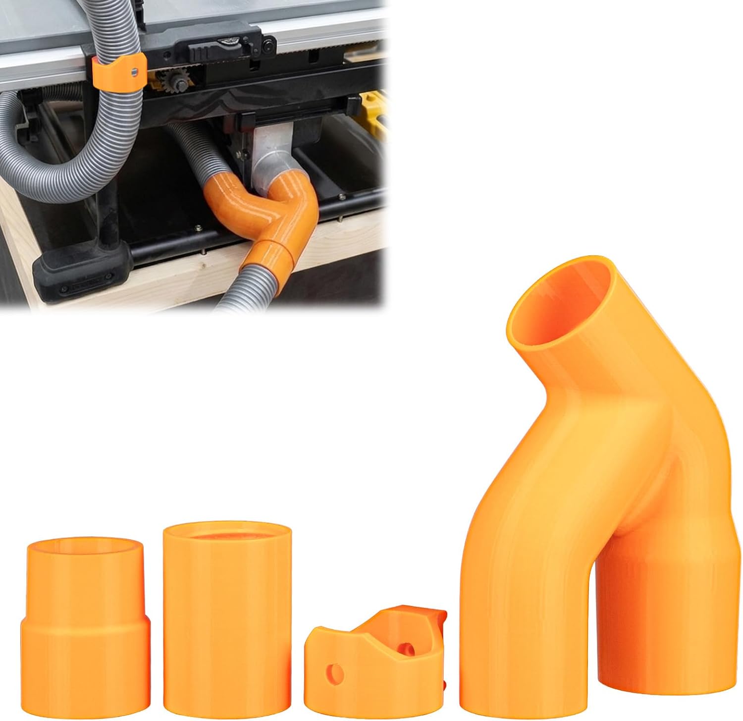 Dust Collection System for Dewalt Table Saw for DWE7485/for DWE7492, Y-Shaped Dual Port Extractor with Vacuum Adapter & Hose Holder