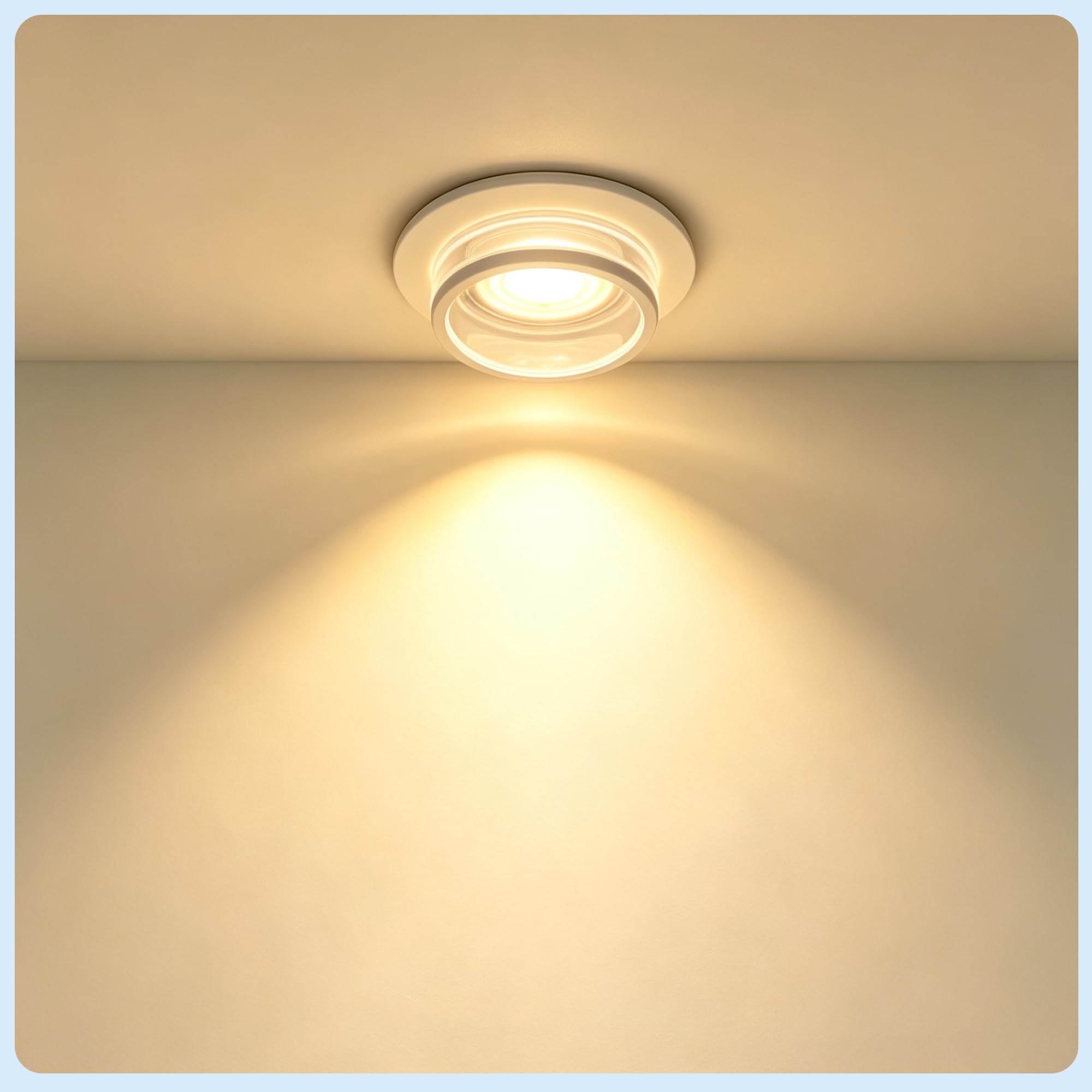 Foco Empotrable GU10 Juego de 12, Antideslumbramiento con Efecto Halo, Foco LED Techo Blanco Ultra Fino IP44 Resistente al Agua, Orificio 72-80mm Ajustable, para Baño Cocina Salón,Sin Bombilla
