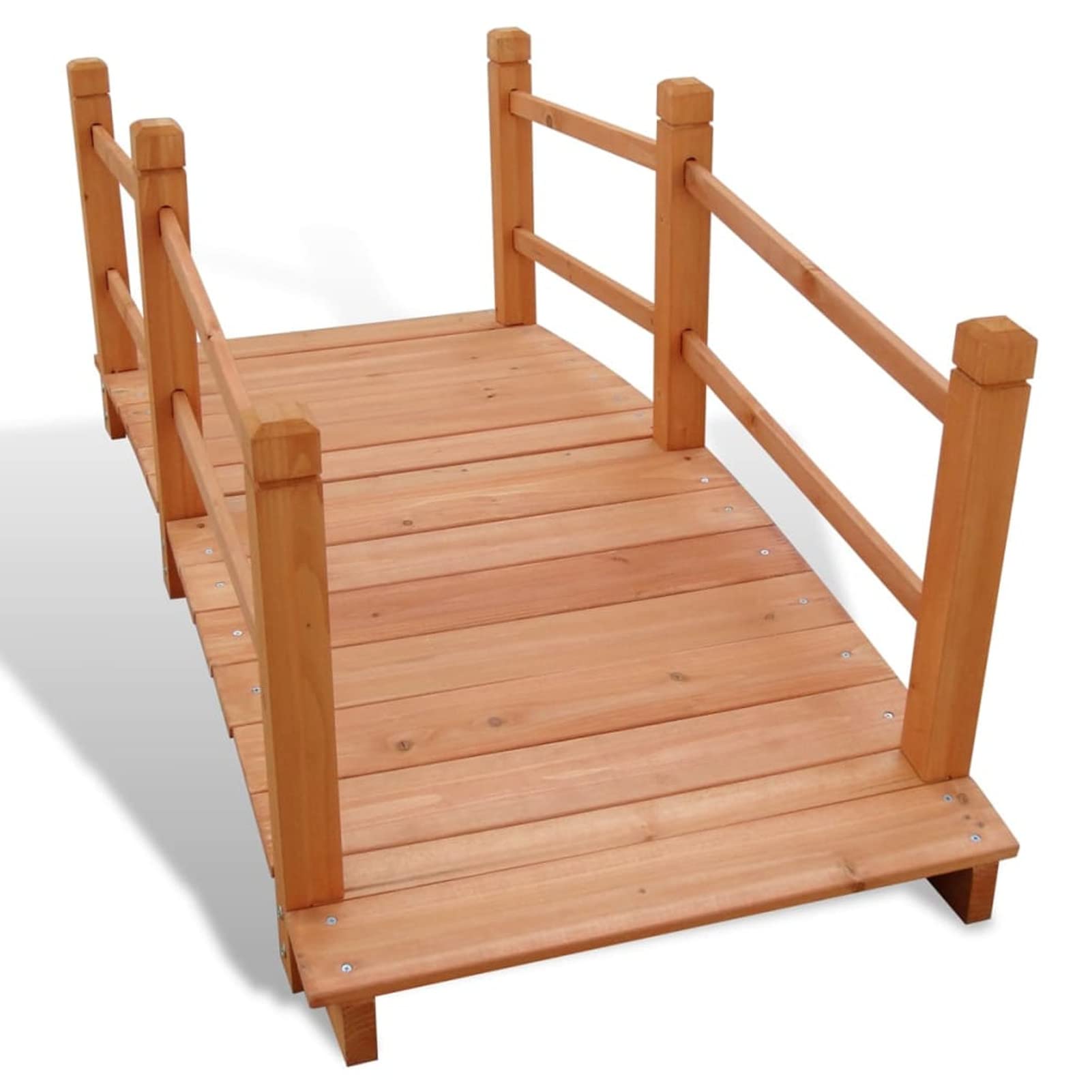 Ponte da giardino in legno, passerella esterna con doppio corrimano, ponte decorativo per cortile, prato, ruscello ruscello stagno passerella 140 x 60 x 56 cm
