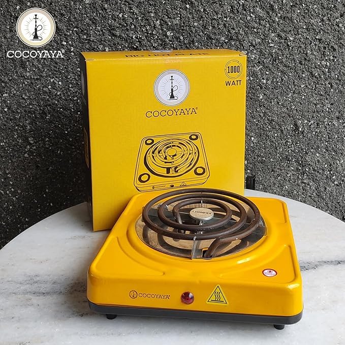 Image of COCOYAYA 1000 (Watt) Coil Electric Stove /Open Coil Stove /Hot plaate All Hookah Yellow