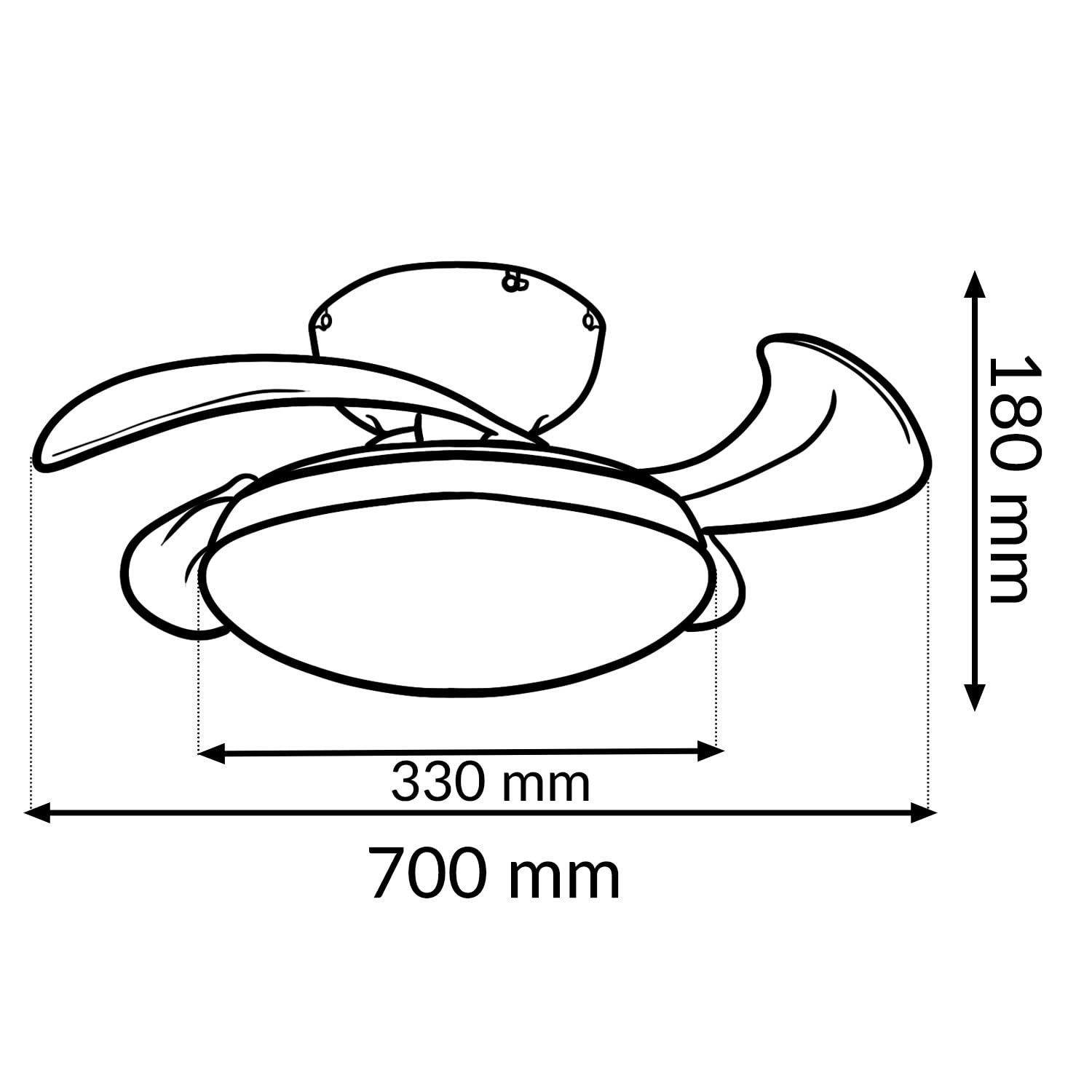 M Mimotec - Ventilatore da soffitto LED Mushroom bianco Ø72,5 cm, motore DC silenzioso, luce LED 24W dimmerabile 3CCT, telecomando, timer e funzione estate/inverno.