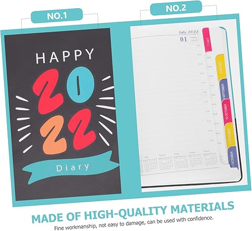 Miniatura 4 de BESTOYARD Agenda 2022, 2 unidades, tablero de horario para cuaderno A5, regalos de oficina para hombres, cuaderno de notas, notas, calendario, bloc