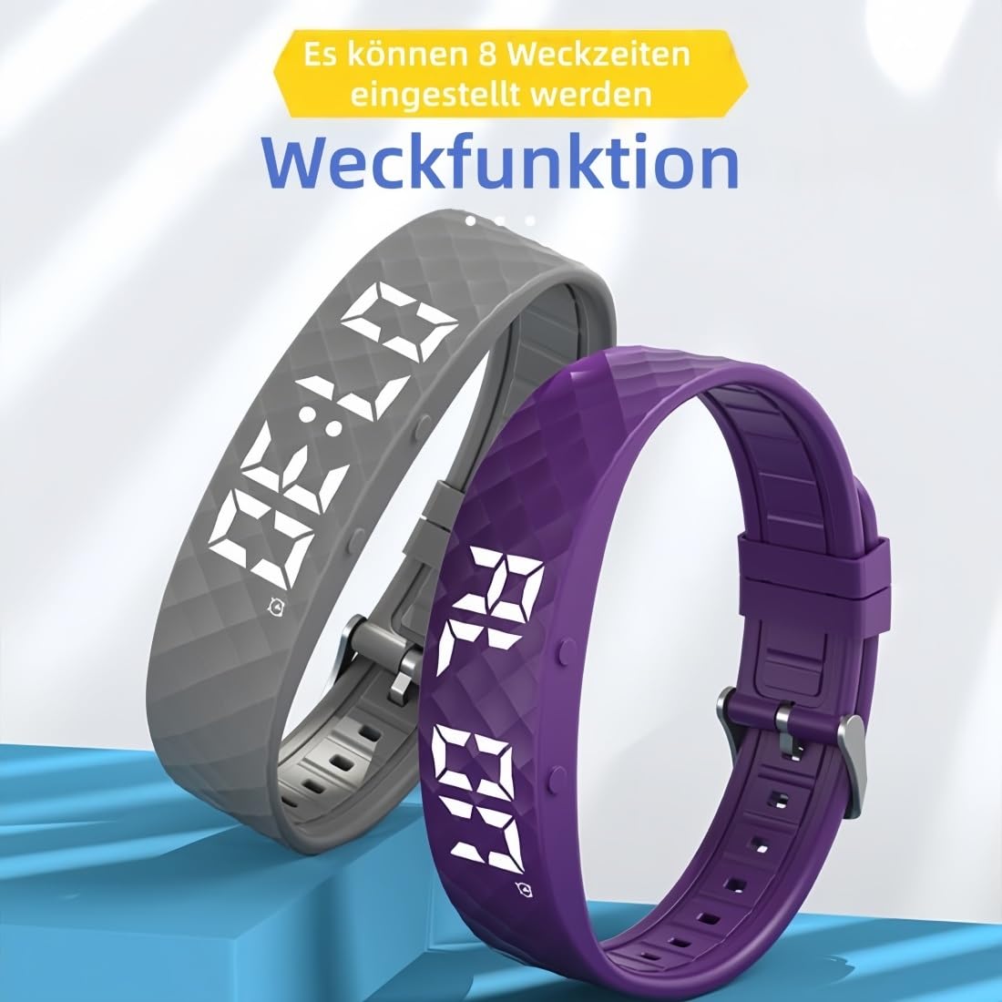 2026 Vibrationswecker - Nie Wieder Verschlafen, Vibroband Pro Wecker mit 8 Vibration Modell, Wasserdicht & Multifunktional Vibrationswecker Armband für Den Perfekten Aufwachmoment(Schwarz)