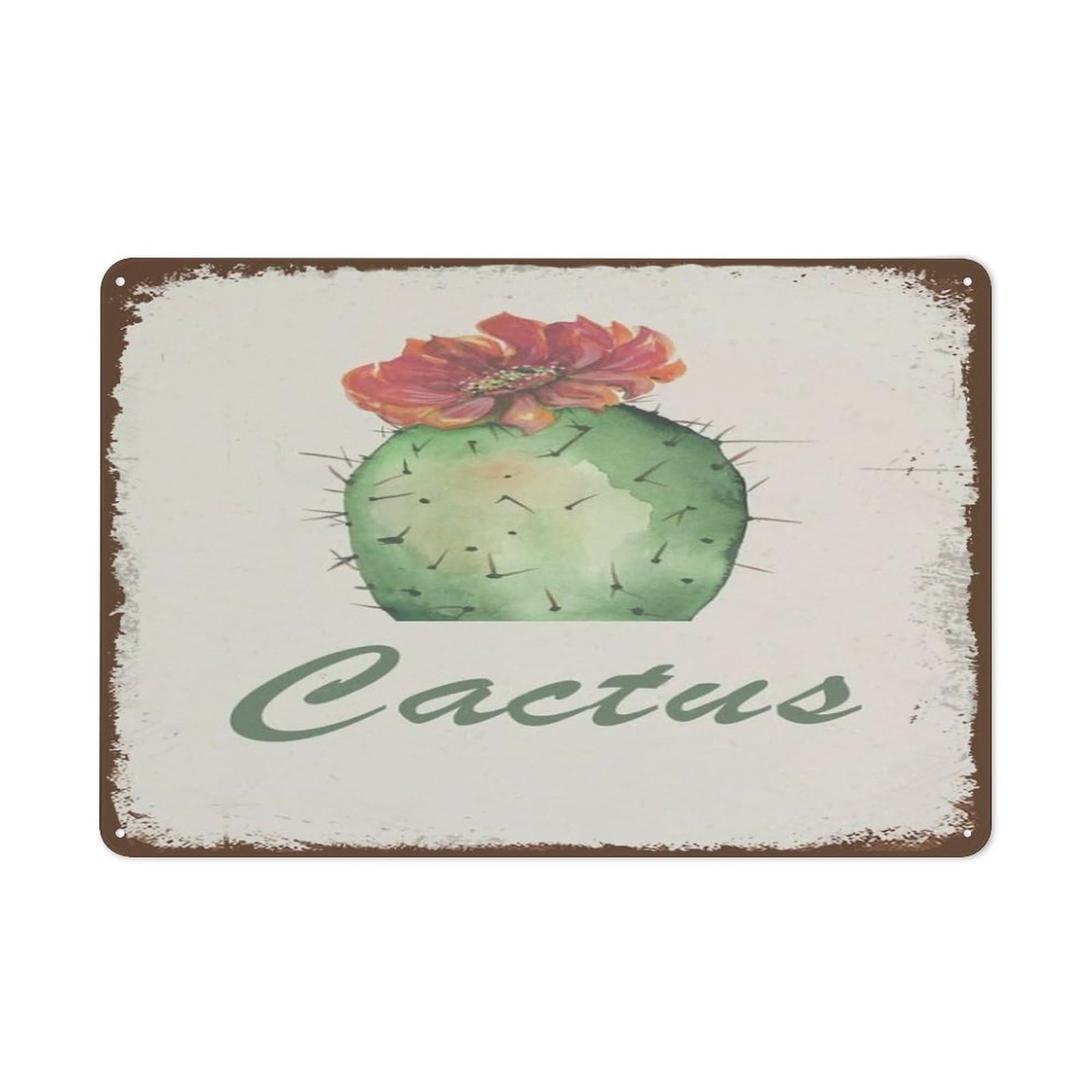 peiyeety Cactus Succulent Bouquet Vintage Tin Sign Decorable Cute Cacti Wall Art Southwestern Floral Decor Art Succulent Wall Sign Decor For Home Retro Great Wall Art Poster 8"x12"