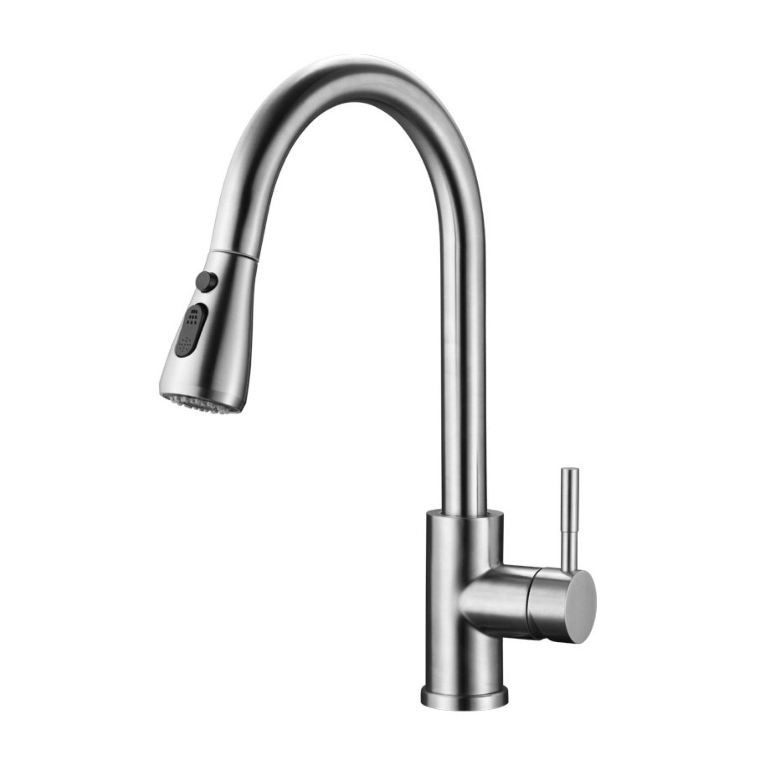 Kitchen Faucet with Pull Out Sprayer,360 Degree Rotation Kitchen Tap for Sink,2 Functions Sprayer Head,High Arc Stainless Steel Kitchen Faucet for Home Restaurant (SilveryGray)