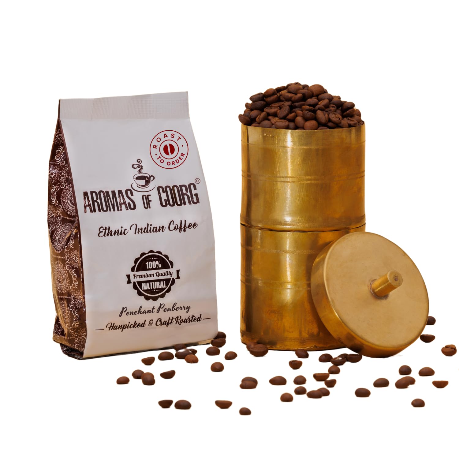 Aromas of Coorg - Penchant Peaberry, Pure Coffee Powder without Chicory | Medium Dark Roast, 200gm Pouch | Medium Grind Size (B0CD7ZPDD8) Amazon Price History, Amazon Price Tracker