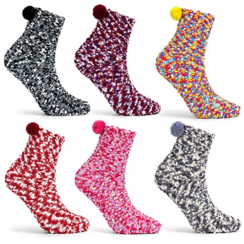 Funny Socks Gifts for Women Girls Christmas Socks Cupcake Socks Fuzzy Fluffy Winter Warm Socks Slipper Socks Soft