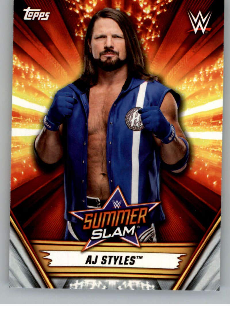 Amazon.com: 2019 Topps WWE SummerSlam #29 AJ Styles Wrestling