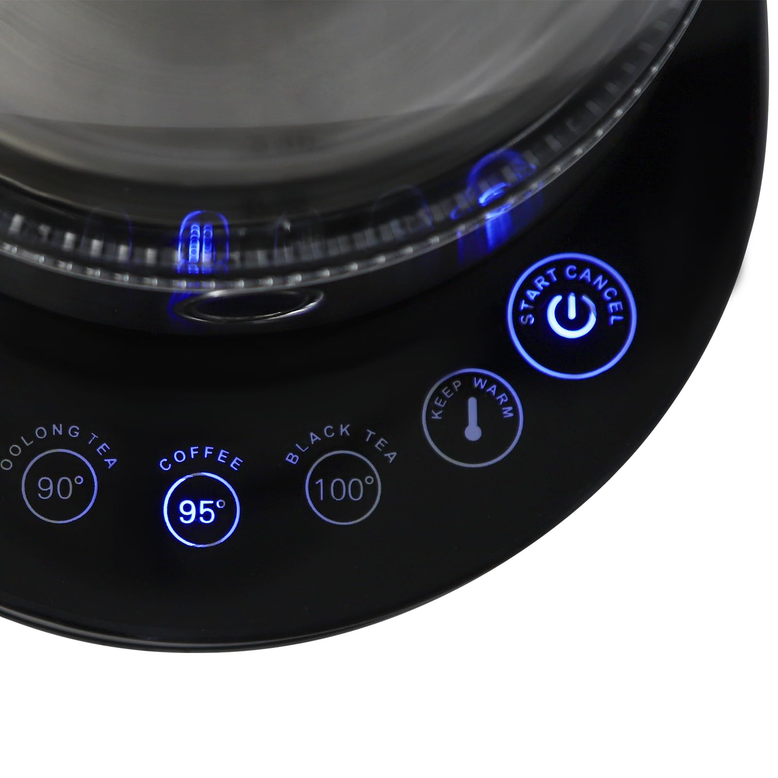 Hervidor de agua caliente de acero inoxidable, 2000 W, hervidor de agua eléctrico portátil, 2,5 L, gran capacidad para té, café, leche en polvo (38 x 25 x 25 cm, negro)