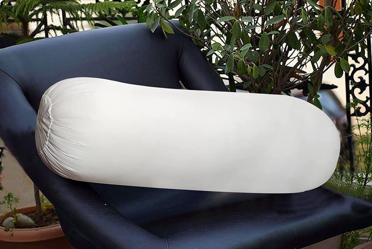 Rajasthan Crafts Microfiber Bolster Pillow Masand Set of 1 Medium Firmness, Bed/Sofa/Diwan Pillow | Light, Soft & Fluffy for Neck & Back Support | Washable Breathable, Durable (White, 15x30 Inch)-picture-12