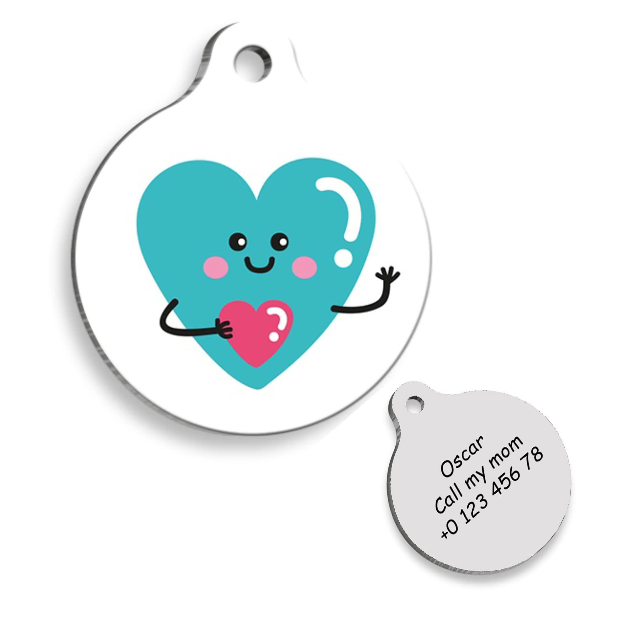 Green Heart Personalized Dog Tag - Custom Name Tag - ID Tag for Dog & Cat - Customized Pet Tags - Dog & Cat Name id Tag - Dog Name Tag - Engraved Dog Tag