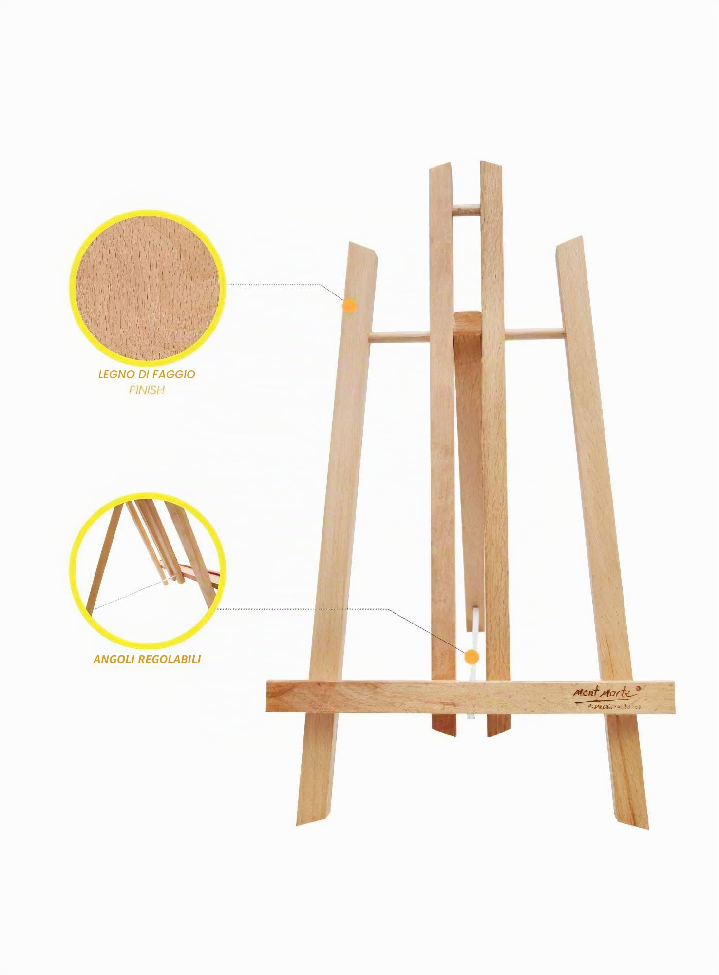 Mont Marte Piccolo Cavalletto Tavolo in Faggio - Medium - Ideale Cavalletto in Legno per la Presentazione di Telaio e Cornici Fino a 40 cm - Perfetto per Eventi, Esposizioni e Convegni