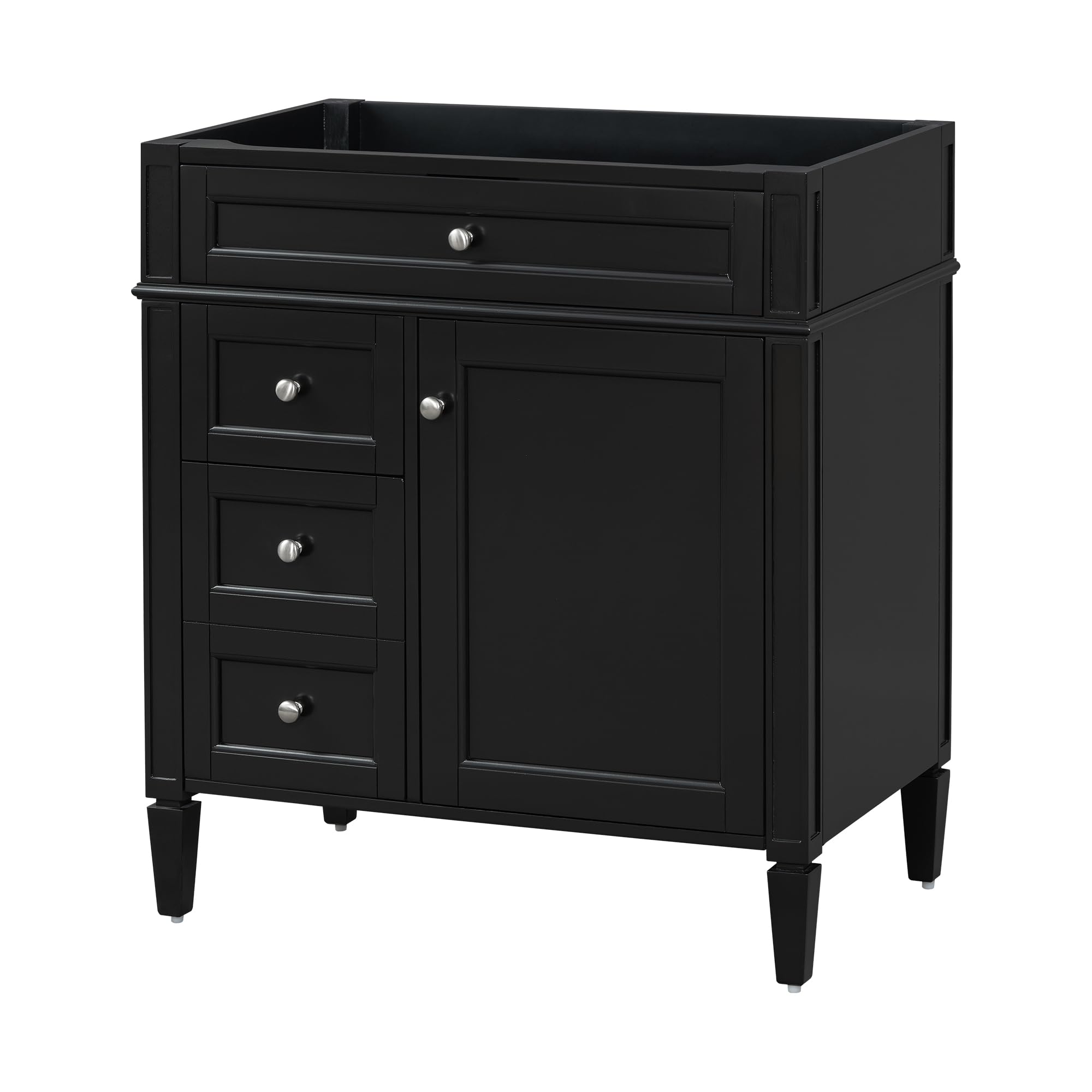 Favfurish 30" Bathroom Vanity Without Top Sink,Modern Freestanding Bath Storage Cabinet with 2 Soft-Close Drawers & Tip-Out Tray,Solid Wood Vanity