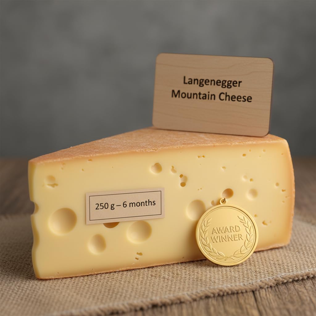 Bregenzerwälder Bergkäse – Mehrfach Gold-prämiert – aus 100% Heumilch – Traditionell handgereift & laktosefrei – Frisch vom Laib geschnitten (1000 g, Würzig (6 Mon.))