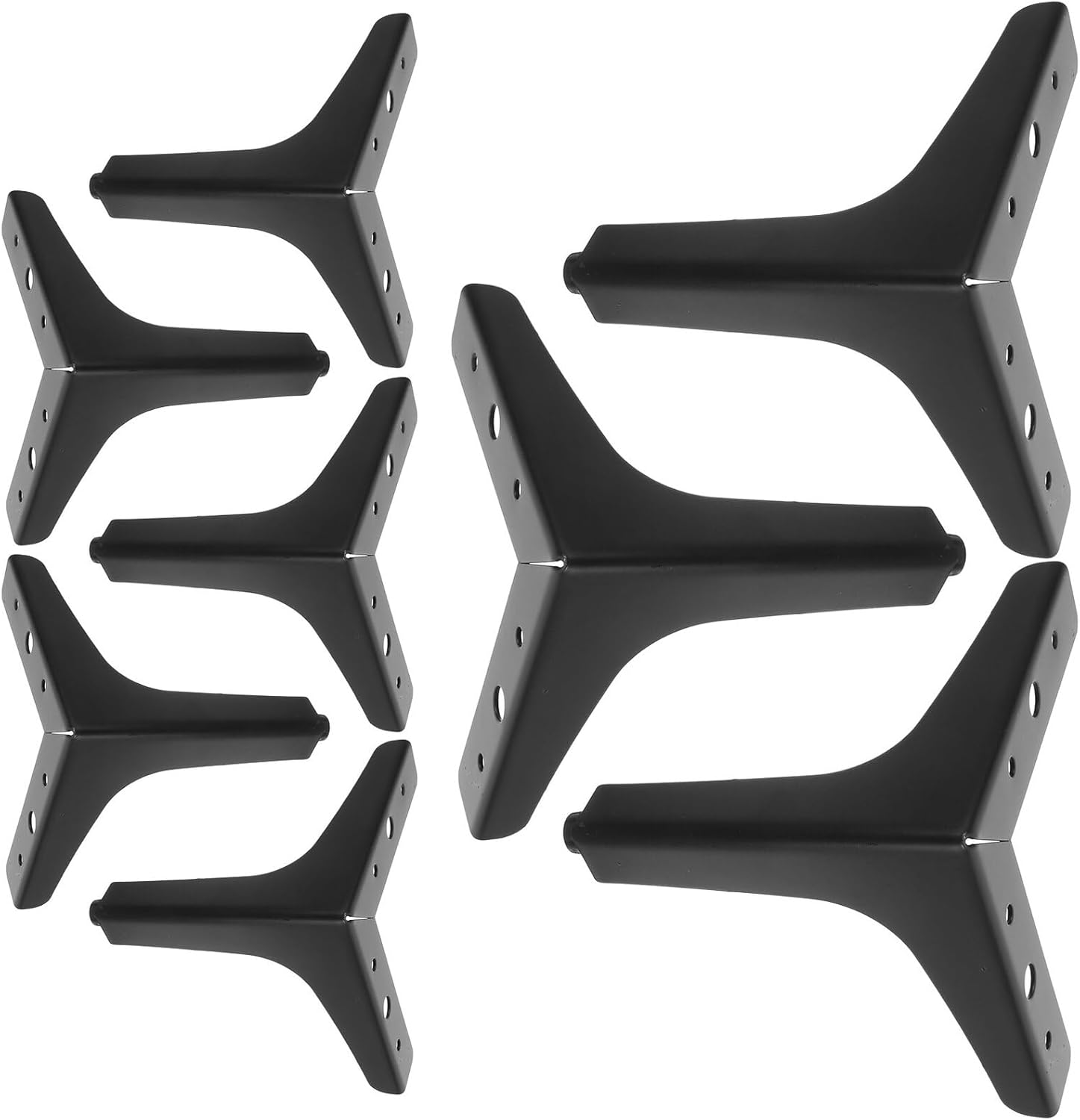 Zerodeko 8pcs Matte Black Metal Furniture Legs 13cm Iron Support Feet for Tv Stand Sofa Cabinet Coffee Table Furniture Riser DIY Replacement