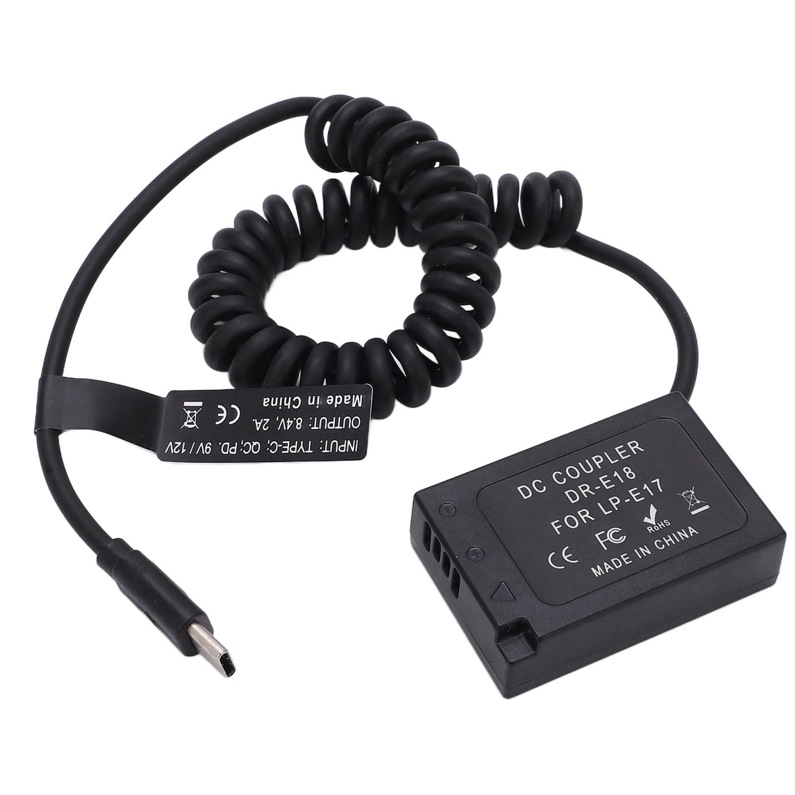 Jiawu Type C LP-E17 Full Decoding Dummy Battery DC Coupler, Bloc