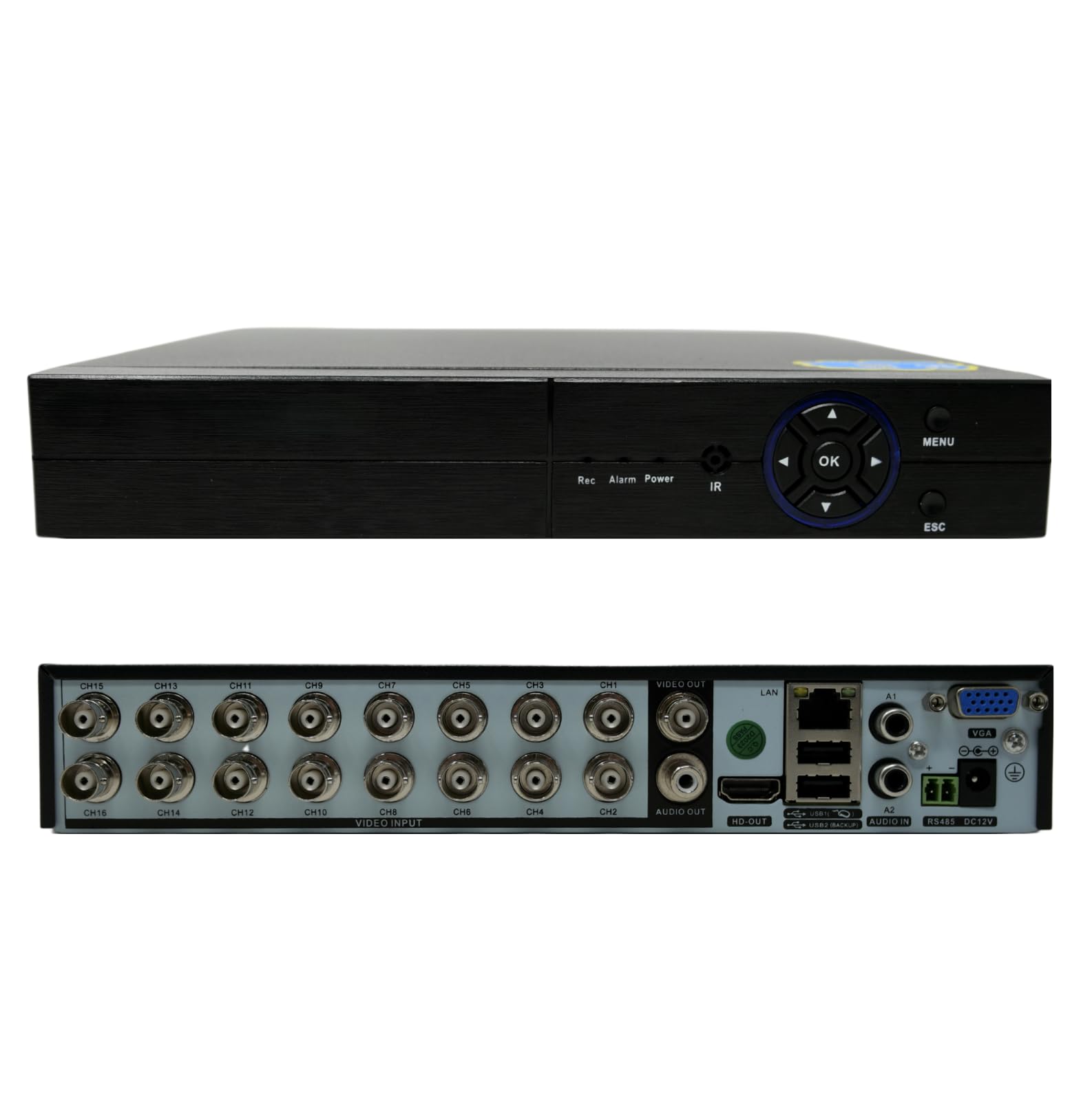 DVR 16 CANALI 6 IN 1 AHD TVI CVI FULL HD 1080P IBRIDO 2P2 CLOUD HDMI VGA USB