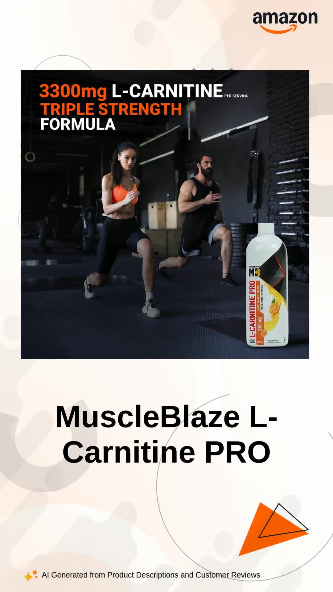 MuscleBlaze Liquid L-Carnitine PRO (Tangy Orange, 450ml)