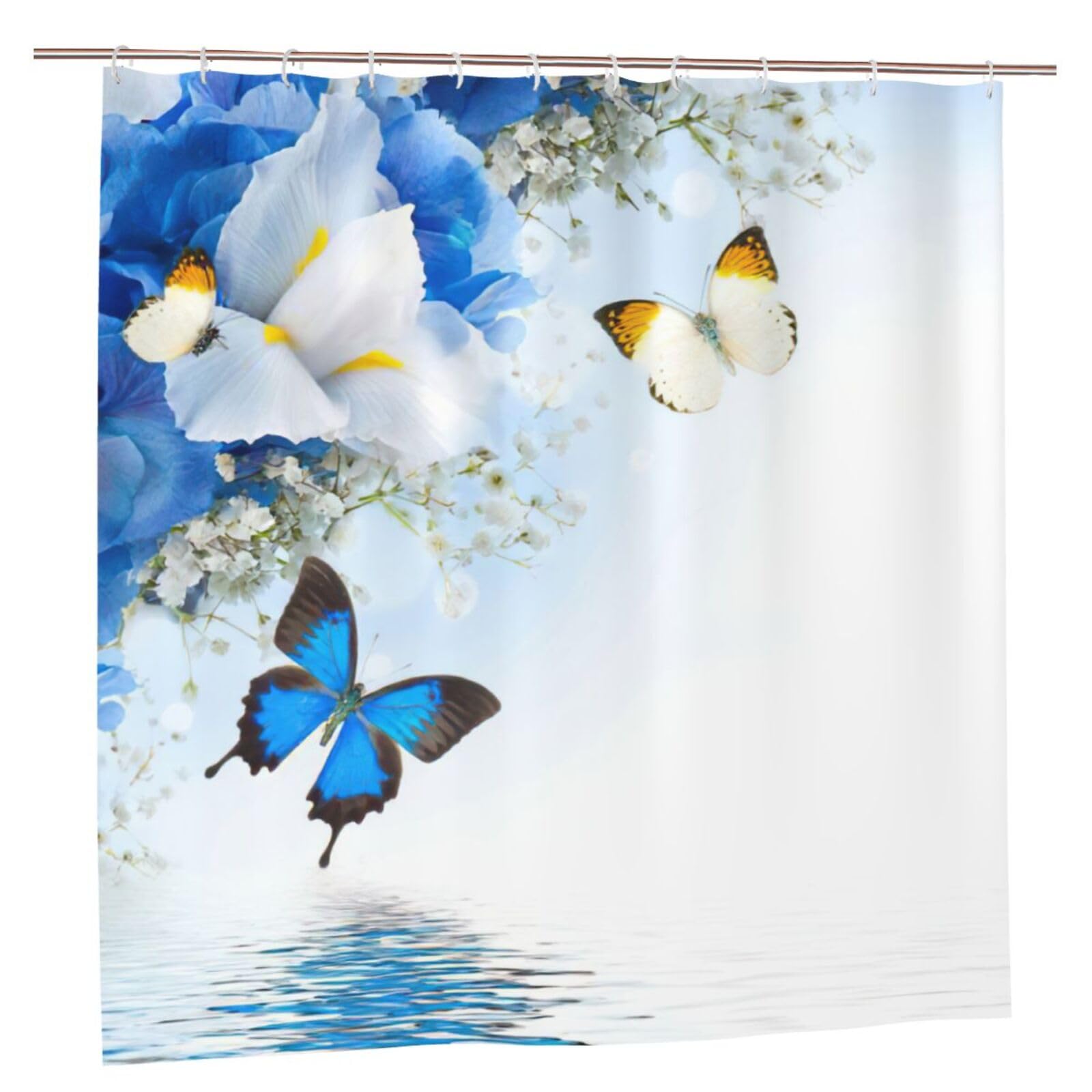 Rideau de douche anti-rouille en polyester 183x183 cm pour éviter les éclaboussures au sol