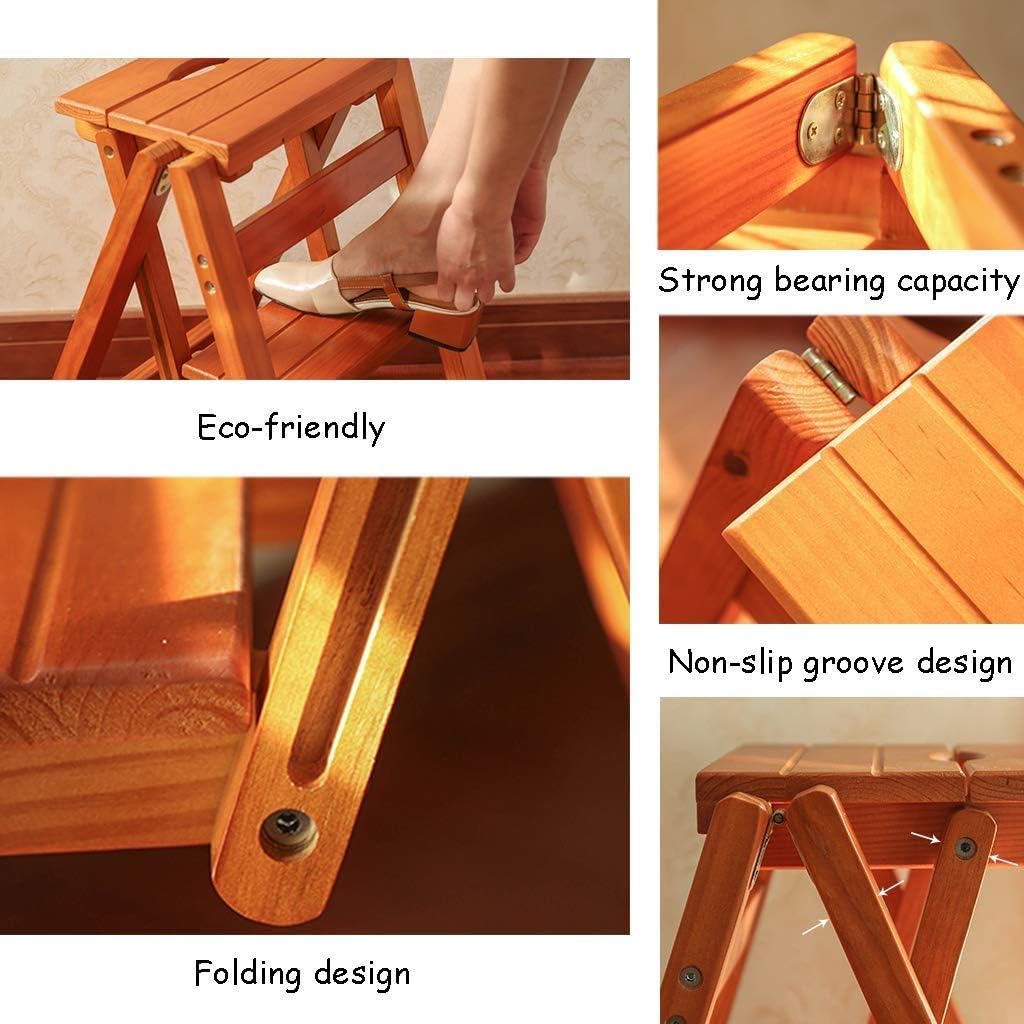 Folding Step Ladder Stools Multi-Functional 4-Steps Ladder Flower Stand Rack