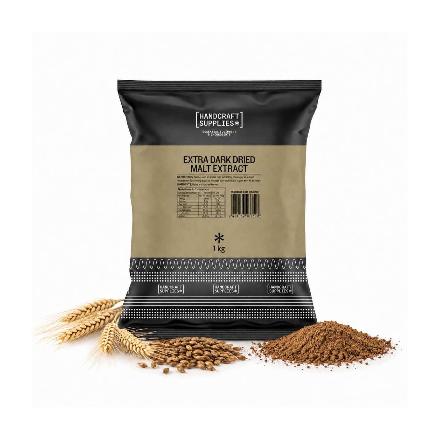 Do It At Home Handcraft Supplies Extra Dark Dried Malt Extract 1kg (2.2 lbs), Premium DME Beer Making Ingredient Base, Pure Fermentable Sugars Pack to Increase Body & Depth for Rich Stouts & Porters